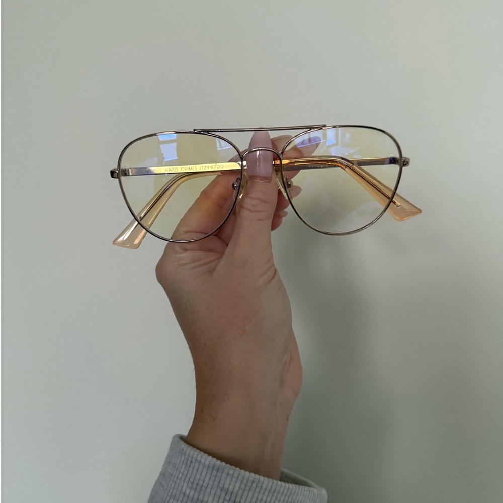 The Book Club Gold Aviator Blue Light Glasses